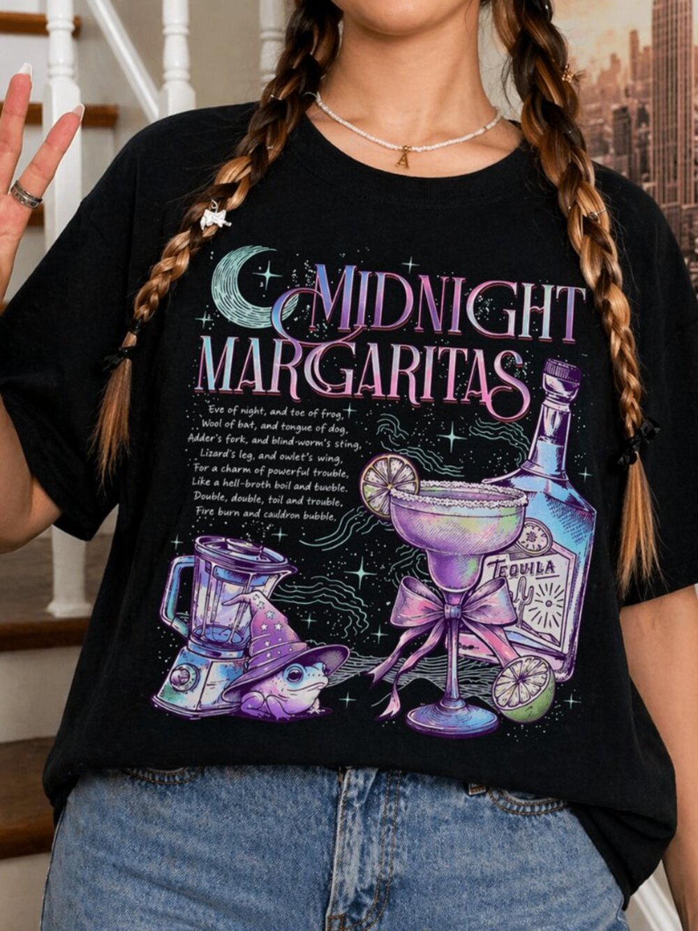 Midnight Margaritas Shirt, Witchy Halloween Drinking Tee